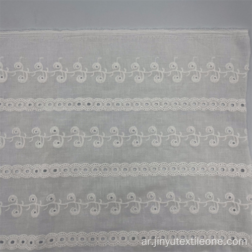 100 ٪ Fotton Eyelet Merbroidery Fabridery